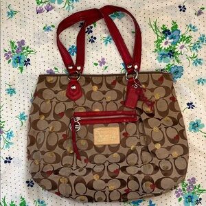 Coach Poppy Laura Secret Admirer Signature Monogram Heart Bag